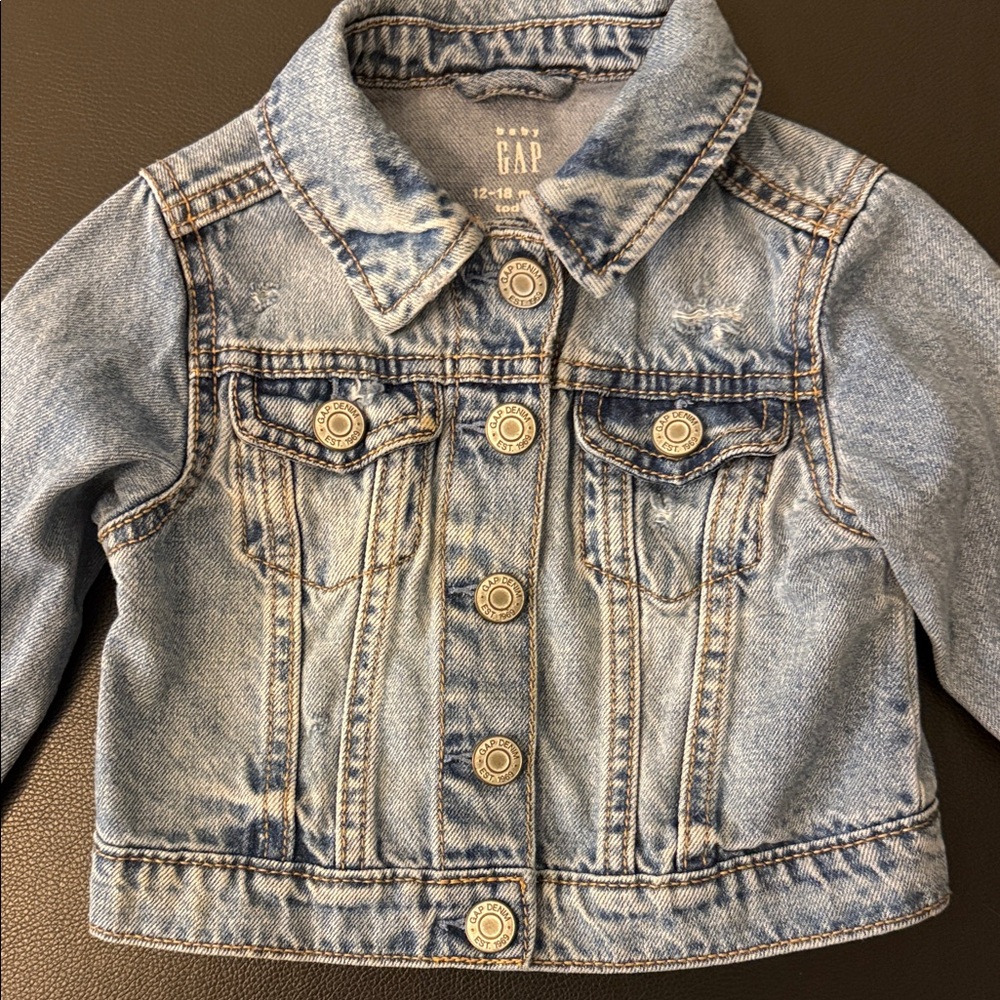 GAP Kids Light Blue Jean Jacket 12-18 months - Picture 3 of 5